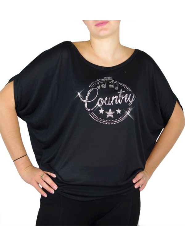 Macaron Country épuré - T-shirt femme Manches Chauve Souris