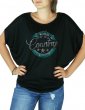 Macaron Country Turquoise - T-shirt femme Manches Chauve Souris