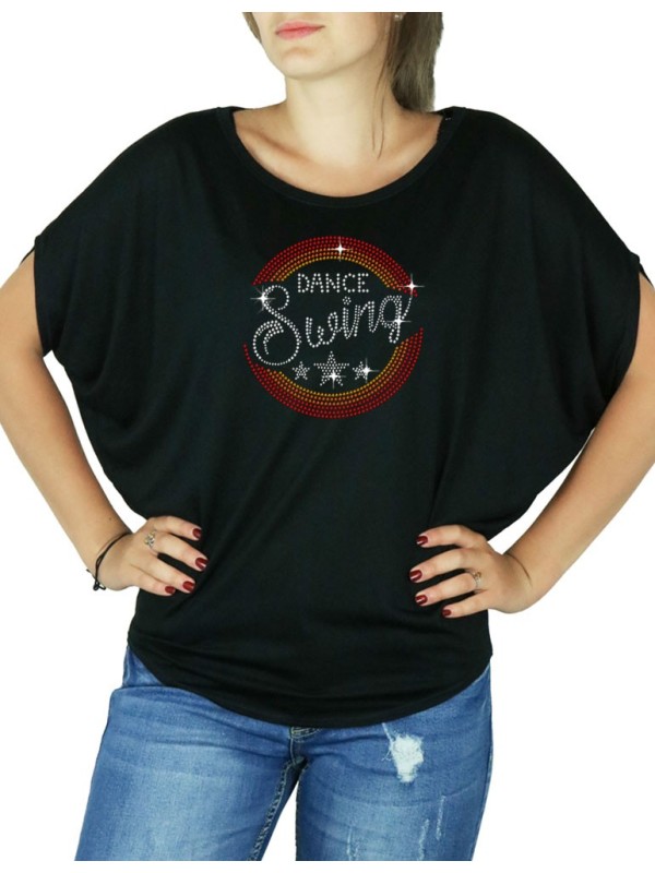 Macaron Dance Swing- T-shirt femme Manches Chauve Souris