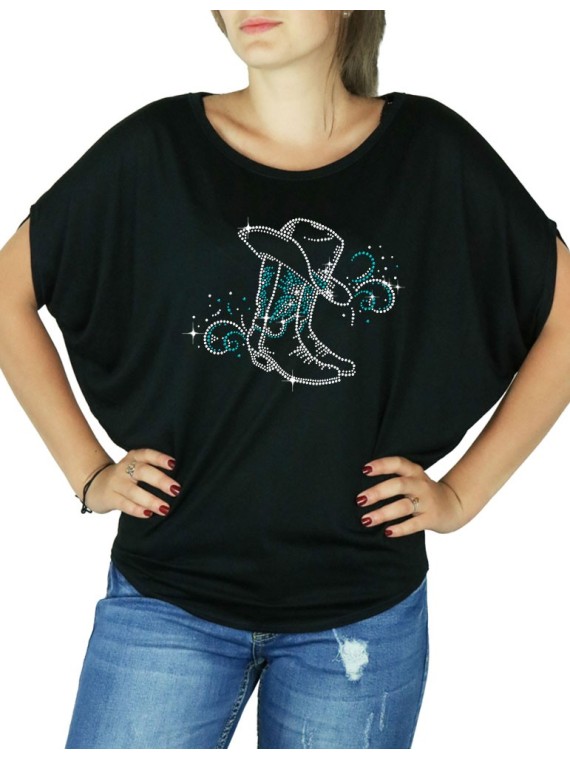 Bottes & Arabesques - T-shirt femme Manches Chauve Souris