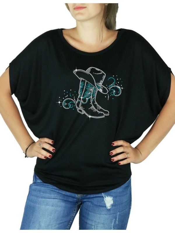 Bottes & Arabesques - T-shirt femme Manches Chauve Souris