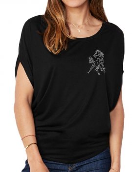 Mini Cheval Strass - T-shirt femme Manches Chauve Souris