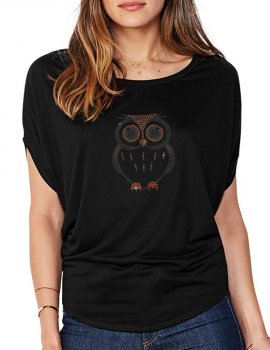 Hibou - T-shirt femme Manches Chauve Souris