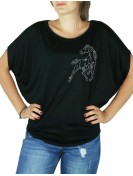 Cheval Srass - T-shirt femme Manches Chauve Souris