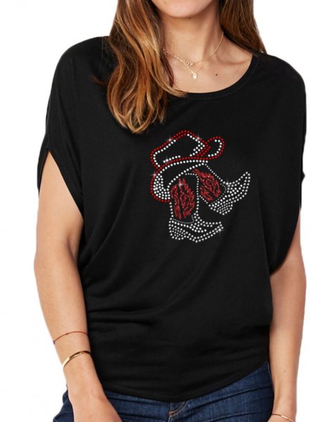 Bottes Sous Chapeau - T-shirt femme Manches Chauve Souris