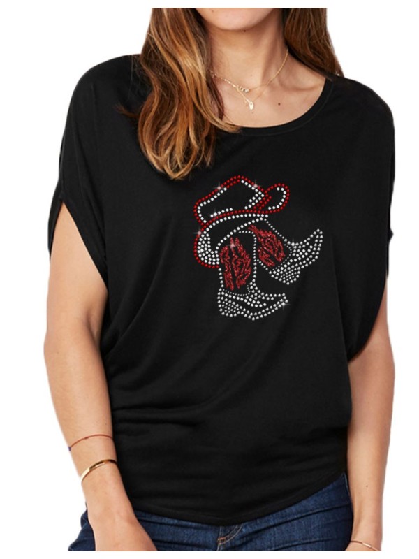 Bottes Sous Chapeau - T-shirt femme Manches Chauve Souris
