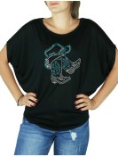 Bottes Sous Chapeau - T-shirt femme Manches Chauve Souris