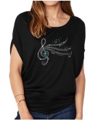 Clé De Sol - T-shirt femme Manches Chauve Souris