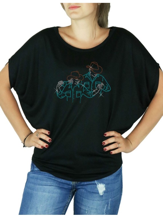 Couple de Danseurs - T-shirt femme Manches Chauve Souris