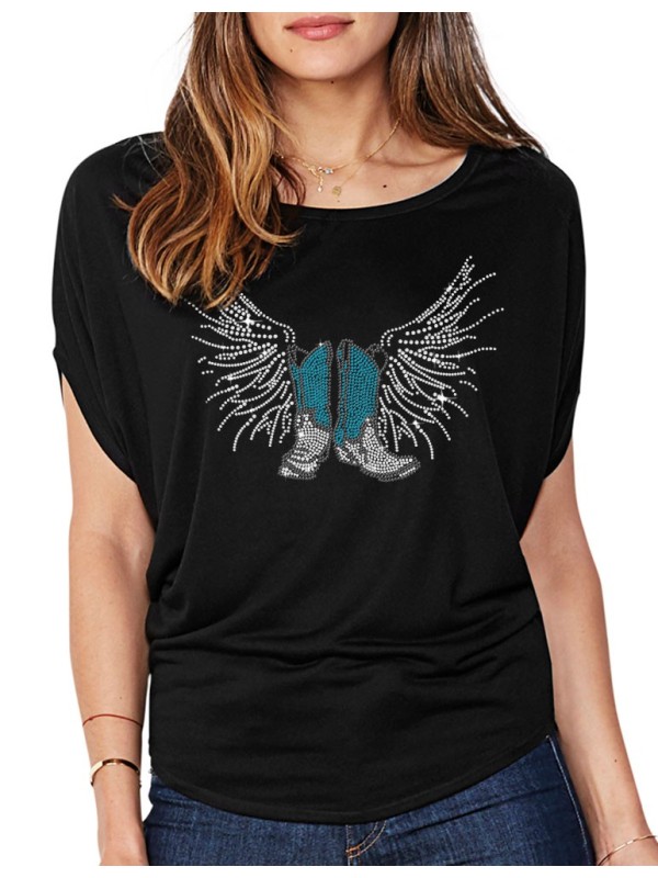 Bottes Ailées- T-shirt femme Manches Chauve Souris