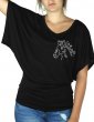 Tête de Cheval Strass - T-shirt femme Manches Papillon