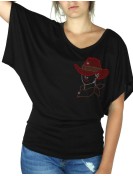 Femme au Chapeau - T-shirt femme Manches Papillon