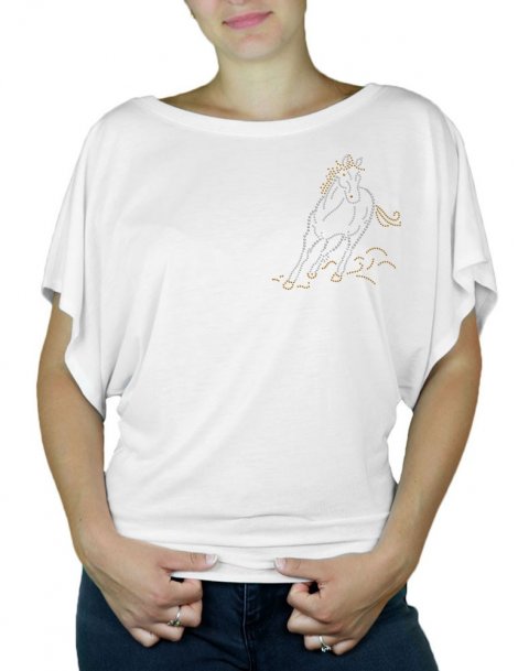 Cheval Au Galop - T-shirt femme Manches Papillon