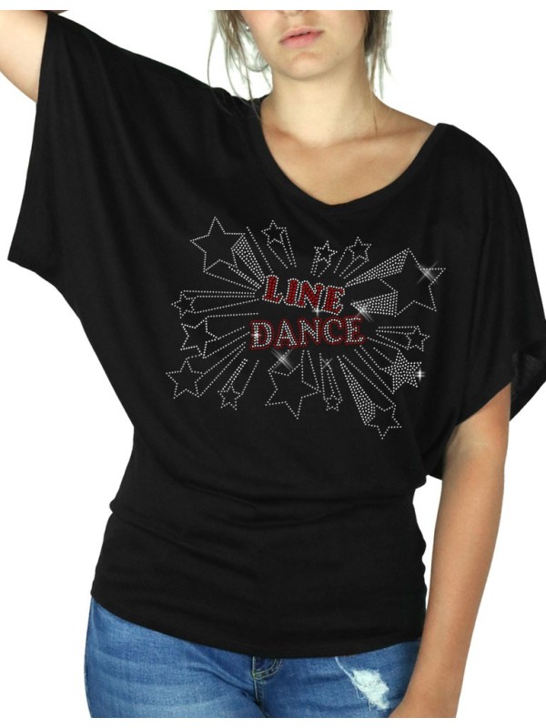 Line Dance Etoiles - T-shirt femme Manches Papillon