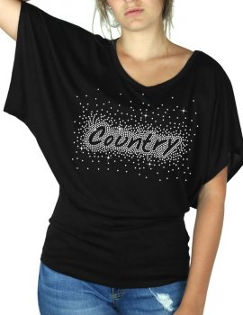 Country Eclaté - T-shirt femme Manches Papillon