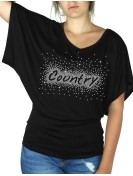 Country Eclaté - T-shirt femme Manches Papillon