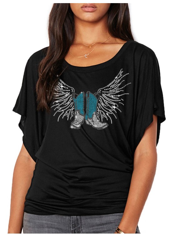 Bottes Ailées - T-shirt femme Manches Papillon
