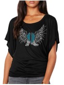 Bottes Ailées - T-shirt femme Manches Papillon