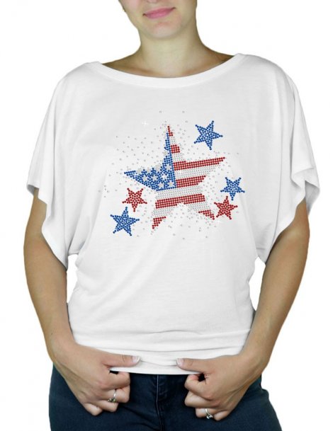 Etoile USA - T-shirt femme Manches Papillon