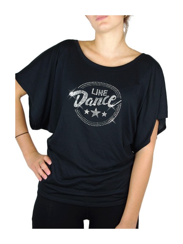 Macaron Line Dance Epuré - T-shirt femme Manches Papillon