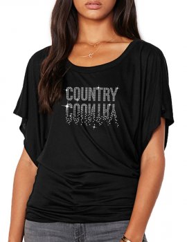 Country Miroir - T-shirt femme Manches Papillon