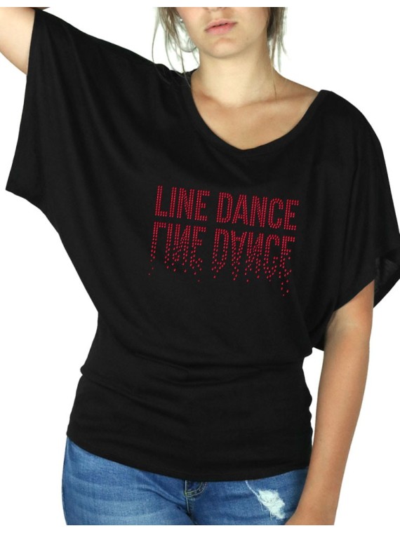 Line Dance Miroir - T-shirt femme Manches Papillon