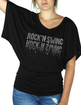 Rock'n Swing Miroir - T-shirt femme Manches Papillon