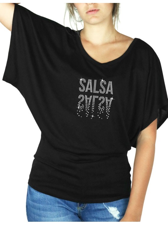 Salsa Miroir - T-shirt femme Manches Papillon