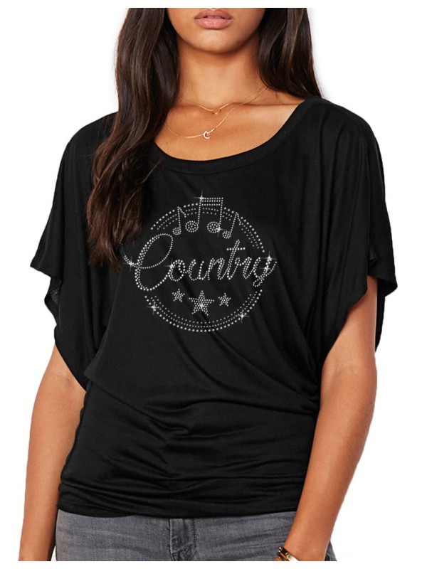 Macaron Country - T-shirt femme Manches Papillon