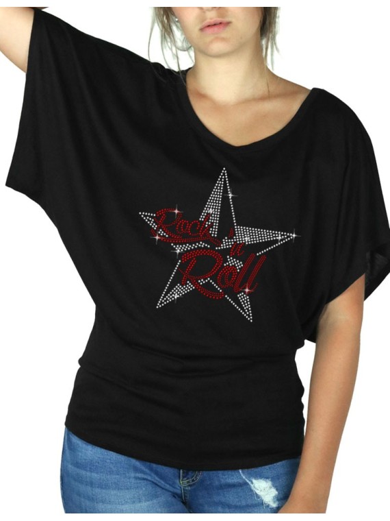 Etoile Nautique Rock'n Roll - T-shirt femme Manches Papillon