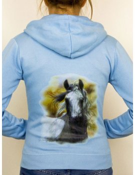 Cheval Regaton - Enfant - Veste à Capuche Bleue