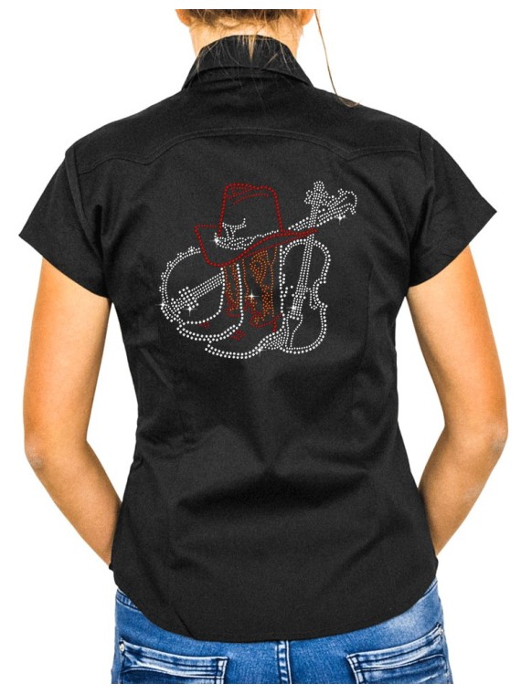 Banjo, Violon, Santiag - Chemise Femme Manches Courtes