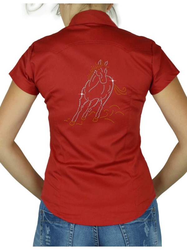 Cheval Au Galop - Chemise Femme Manches Courtes