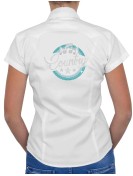 Macaron Country Turquoise - Chemise Femme Manches Courtes