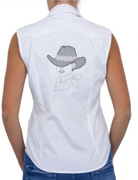 Femme au Chapeau - Chemise Femme Sans Manche