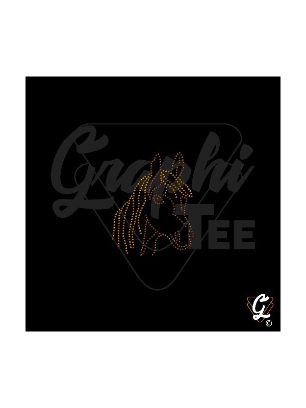 Motif strass Tête poney