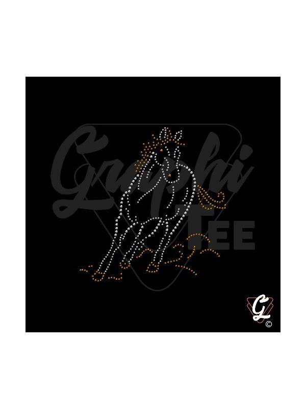motif de cheval au galop en strass