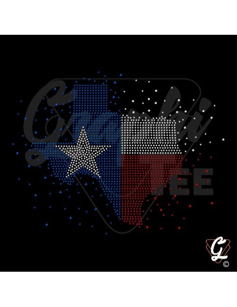 Strass en plaque motif texas