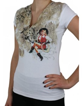 Pin Up Western - T shirt col V