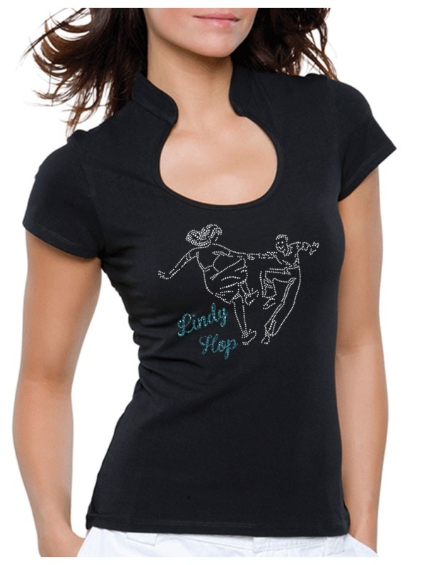 Danseurs Swing - Lindy Hop - T-shirt femme Col Omega