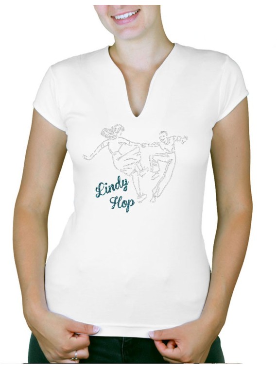 Danseurs Swing - Lindy hop - T-shirt femme Col V