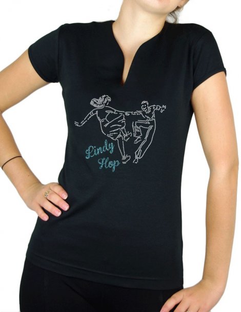 Danseurs Swing - Lindy hop - T-shirt femme Col V