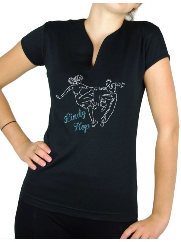 Danseurs Swing - Lindy hop - T-shirt femme Col V