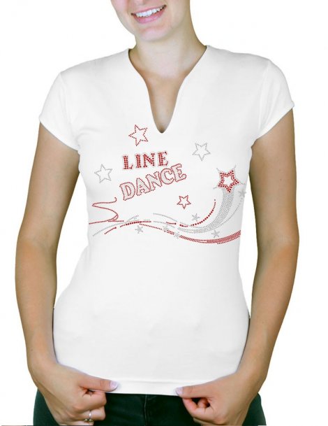 Shooting star Line Dance - T-shirt femme Col V