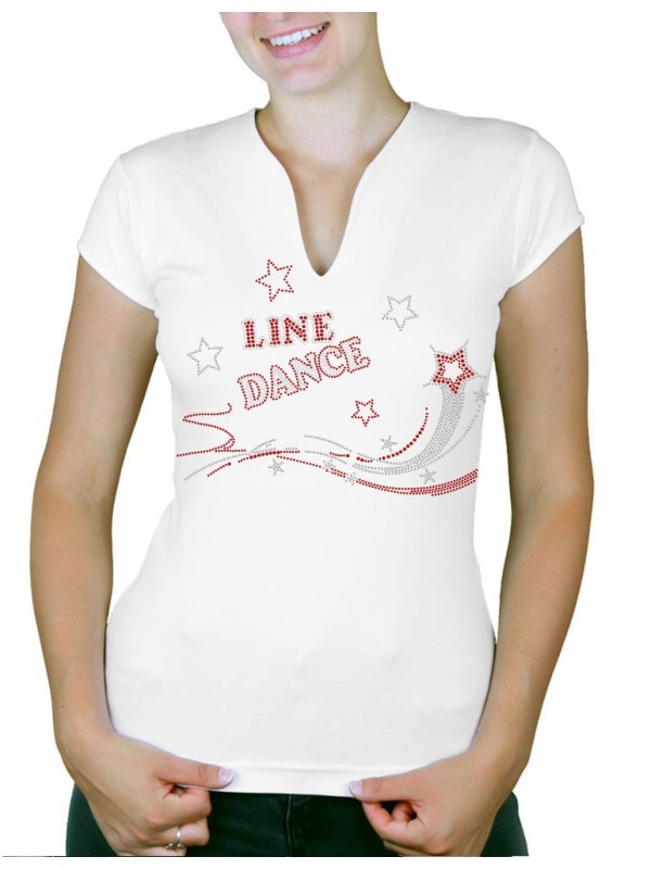 Shooting star Line Dance - T-shirt femme Col V