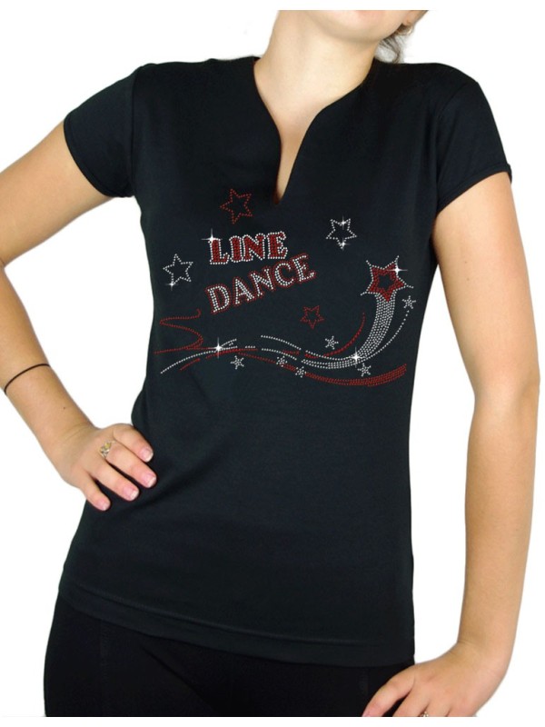Shooting star Line Dance - T-shirt femme Col V