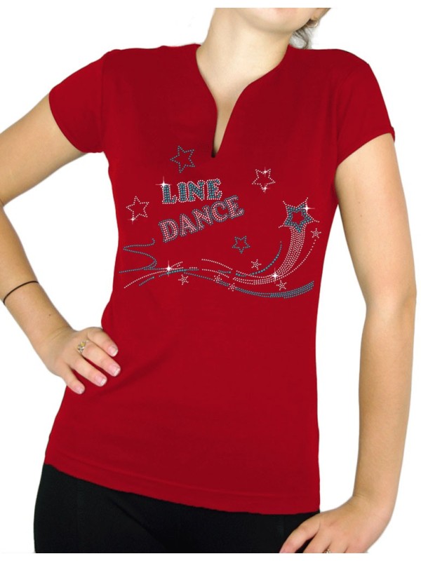 Shooting star Line Dance - T-shirt femme Col V