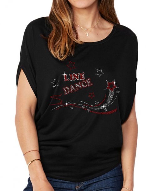 Shooting star line dance - T-shirt femme Manches Chauve Souris