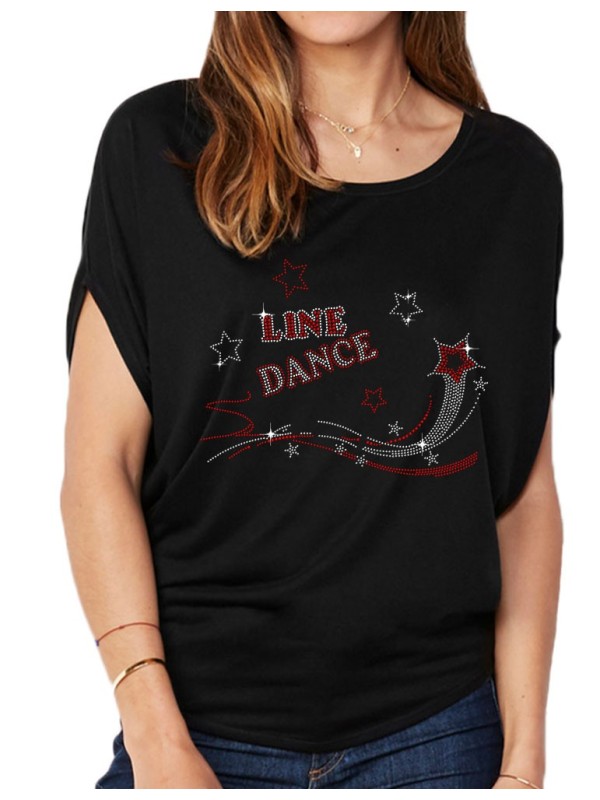 Shooting star line dance - T-shirt femme Manches Chauve Souris