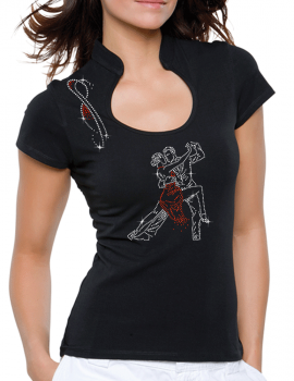 Couple Tango argentin- T-shirt femme Col Omega